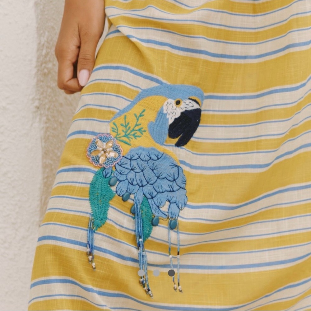 Anthropologie Parrot Skirt in Rio Sunshine Stripe by Celandine. Size XL. New!